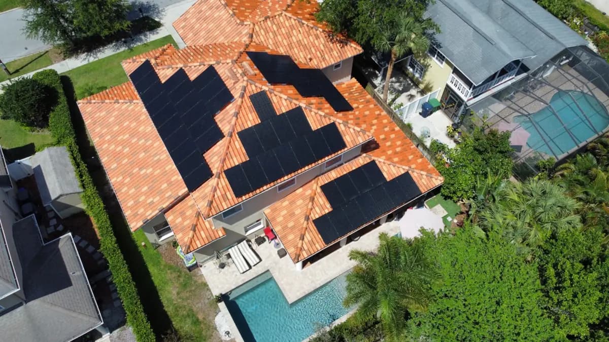 Beautiful Lunex Power home solar install on red tile roof